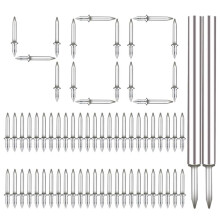 400Pcs Seamless Nails Double-Headed Screw, Skirting Board Non Marks Special Hidden Thread Nails with Sleeve Tool