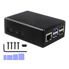 For Raspberry Pi 5 Case Aluminum Passive Cooling Case Shell Enclosure for Pi 5 Heat Dissipation Protective Case