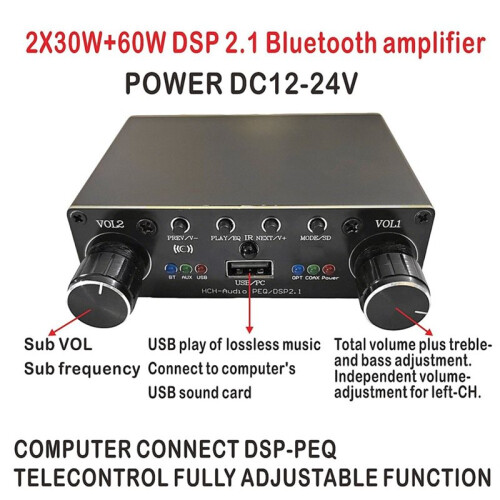2X30W+60W 2.1  Amplifier Power Amplifier DC12-24V Subwoofer  Amplifier Board 2