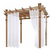 Cortinas Transparentes para Exteriores, Impermeables, 4 Paneles, Cortinas Semitransparentes de Gasa, para Sala de Estar, Cenador, Porche, Balcón,
