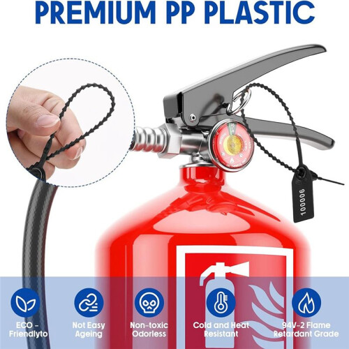 1000 Pcs Plastic Tamper Seals Fire Extinguisher Tags Security Tags Seals Safety Numbered Zip Ties Labels Black 1