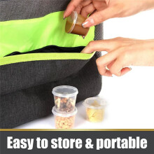 100 PièCes Petits RéCipients en Plastique avec Couvercles, 25 Ml Petits Pots à Sauce Pots en Plastique Pots à GeléE pour Sauce Trempettes Salades