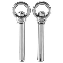 2Pcs Stainless Steel Style Shield Anchor Eye Bolts M6 x 82mm,Silver