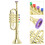 Children'S Musical Instruments Children'S Stage Performance Props Four-Tone Trumpet (Basic Trumpet Board) Silver 5