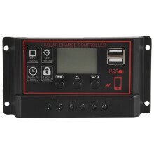 Controlador de Carga Solar 100A Controlador de Panel Solar 12V 24V Pantalla LCD Regulador de BateríA de Panel Solar con Puerto USB