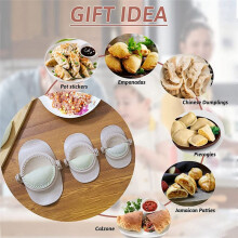 Dumpling Maker, Empanadas Press Mold Maker Set with Dough Cutter and Stuffing Spoon, Empanada Molds