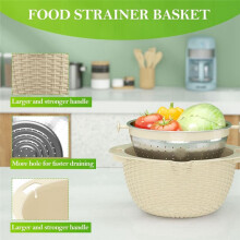 Colander with Mixing Bowl Set - Strainers for Kitchen, Food Strainers and Colanders, Pasta Strainer, Home Essential B
