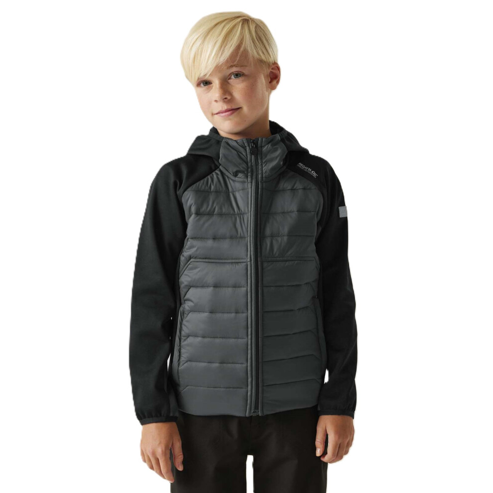 Regatta (9 - 10 Yrs, Black Seal Grey) Kids Kielder Hybrid Ix Padded Jacket