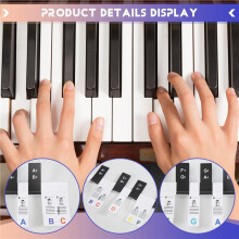 2 Pçs 88 Teclas Piano RemovíVeis KEY Labels Piano Keyboard Stickers Piano Notes para Beginners Students Multicolor