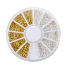300 PeçAs Nail Art Ouro Prata Bola Pontas DecoraçãO + Roda Moda