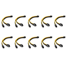 10X 18AWG 8Pin to Dual 8Pin(6+2) Power Cable GPU Power Cable for K80 M40 M60 P40 P100 ,20CM