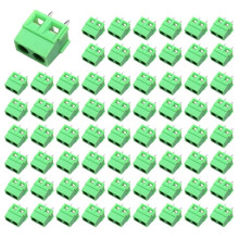100pcs KF127 -2p 3p Terminal Block Connector 5mm Pitch 300V 10A Type PCB Wiring Terminal Green Splicing A