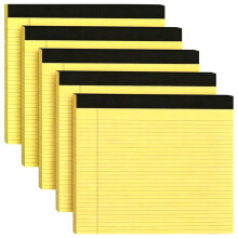 5 Pack Wide Legal Pads 11" X 9.5" Legal Pads Colored Wide Ruled Notepad Perforated Writing Paper Yellow