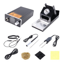 HANDSKIT T12-X2 Soldering Station STM 32 Chip Version 2.1 Digital Adjust Temp Soldering Iron Handle or 5pin Tweezers Handle A1 EU Plug