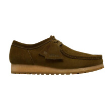 (9.5 UK, Green) Clarks Originals Mens Wallabee Suede Flat Boat Shoes