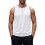 Men'S Contrast Striped Binding Sleeveless Athletic Tank Top White M 1