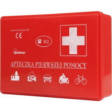 Trousse de premiers secours automobile - TOYA - E-01 - 21x14x5,5 cm - Rouge - Plastique durable - Bande de gaze