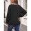 Women Maternity Solid Vertical Rib Patchwork Crew Neck Lantern Long Sleeve Oversized Pregnancy Top Black 5XL 4