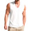 Men'S V Neck Sleeveless Solid Casual Tank Top White S 1