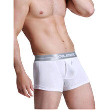 Heren Gescheiden Compartiment Ademende Brede Tailleband Ondergoed Trunks Wit (Omhoog) S