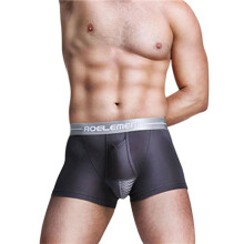 Heren Gescheiden Compartiment Ademende Brede Tailleband Ondergoed Trunks Grijs (Omhoog) S