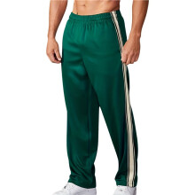 Männer Seitliche Streifen Kordelzug Elastischer Bund Gerade Bein Lässige Sweatpants Grün XXL