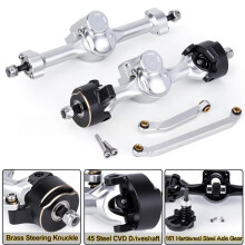 Aluminiumlegering voor- en Achterasassemblageset voor 1/30 voor Axial SCX30 RC Crawler Auto Upgrade Onderdelen Zwart