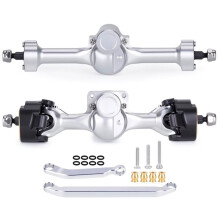 Aluminium Legering voor- en Achteras Montage Set voor 1/30 voor Axial SCX30 RC Crawler Auto Upgrade Onderdelen Zilver