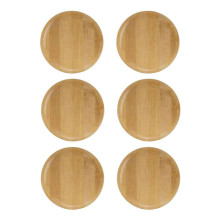 6Pcs Wine Glass Topper, 4Inch Wine Glass Charcuterie Topper Bamboo Wine Glass Topper Coasters