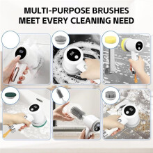 Electric Brush for Cleaning,Wireless Cleaning Brush Electric for Household with 5 Brush Heads,for Bathroom,Tiles,Kitchen