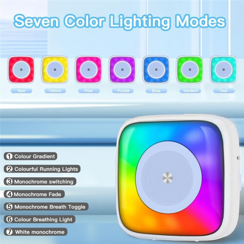 Sticker Printer Print 6 Rolls Sticker Printer with 7 Color Lighting Mode, Compatible with IOS and Android 2