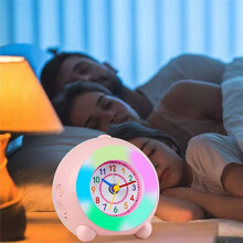 Children's Silent Alarm Clock Peach Bedroom Bedside Alarm Clock Cute Cartoon Desktop Clock Learning Electronic Clock A