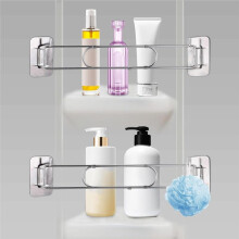 RV Shower Corner Storage Bar Adjustable Stainless Steel RV Corner Storage Bar for Trailer Inside Bath Accessories 2 Pack