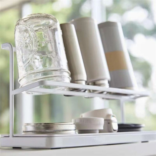 Bottle Drying Rack, Space-Saving Two-Tier Design for Bottles,Tray for Kitchen Sink Countertop Storage 1