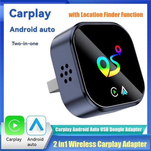 Wireless Carplay Adapter Android AUTO 2in1 AI Box Location Finder Function Bluetooth5.0+WiFi Wired to Wireless Carplay A 1