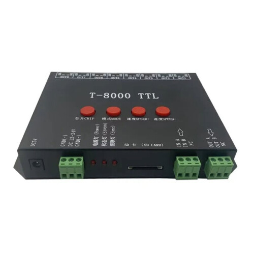 T-8000 TTL Programble LED Pixel Controller DC5V/12-24V for Various LED Strip Lights 1