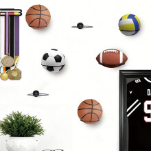 Suporte de Parede para Bolas de Basquete, Suporte de Metal para Acessórios Esportivos, Armazenamento para Vários Tipos de Bolas (Pacote com 4)