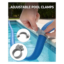 Adjustable Plastic Hose Clamps for 1-1/4" Pipes, Ideal for Pool and Garden Hose Connections