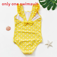 (Yellow,10Y)Abbigliamento acqua bambina con stampa fenicottero e dettagli volant per uso spiaggia o piscina