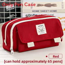 (Red) Pencil Girls Style Bag Large Capacity For School And Study Material Fabric With