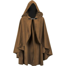 (Brown)Medieval Style Velour Cape With Hood For Cosplay And Themed Events Costume