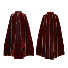 (Red)Medieval Cosplay Cloak With Irregular Design And Polyester Fabric For Anime Fans