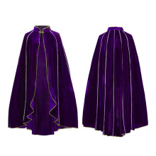 (Purple)Medieval Cosplay Cloak With Irregular Design And Polyester Fabric For Anime Fans