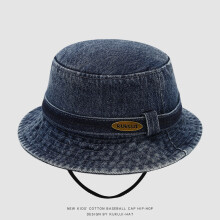 (Style F)Blue Deniids Fisherman Cap Sun Blocking Breathable Fabric Wind Resistant Design