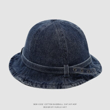 (Style C)Blue Deniids Fisherman Cap Sun Blocking Breathable Fabric Wind Resistant Design