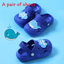 (Blue,31-32)Unisex Hole Sandals Pvc Upper And Sole Breathable Non Slip Slippers Daycare For