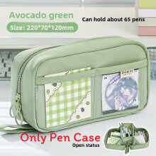(Green)Soft Canvas School Supplies Container With Large Storage Capacity For Girls Boys