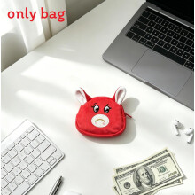 (Style 2)Soft Fabric Keychain Coin Holder Pencil Case With Cute House Pattern For Use Daily