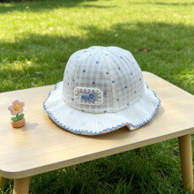 (Blue)Trendiger Kinder Sonnenhut mit Herz Punkte Muster und vielseitig einsetzbar für Frühling Sommer