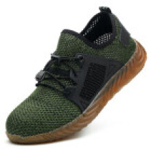 (Green,EU42)Mens Safety Work Shoes Indestructible Steel Toe Ventilation Bulletproof Boots